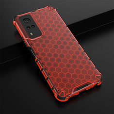 Silicone Transparent Frame Case Cover 360 Degrees AM1 for Vivo Y53s NFC Red