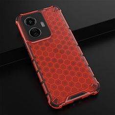 Silicone Transparent Frame Case Cover 360 Degrees AM1 for Vivo Y55 4G Red