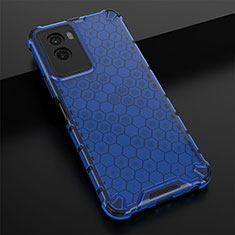 Silicone Transparent Frame Case Cover 360 Degrees AM1 for Vivo Y55s (2021) Blue