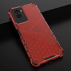 Silicone Transparent Frame Case Cover 360 Degrees AM1 for Vivo Y55s (2021) Red