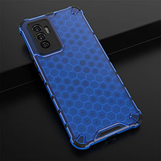 Silicone Transparent Frame Case Cover 360 Degrees AM1 for Vivo Y75 4G Blue