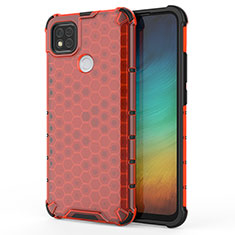 Silicone Transparent Frame Case Cover 360 Degrees AM1 for Xiaomi Redmi 9 Activ Red