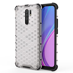 Silicone Transparent Frame Case Cover 360 Degrees AM1 for Xiaomi Redmi 9 Prime India White