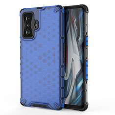 Silicone Transparent Frame Case Cover 360 Degrees AM1 for Xiaomi Redmi K50 Gaming 5G Blue