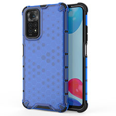 Silicone Transparent Frame Case Cover 360 Degrees AM1 for Xiaomi Redmi Note 11 4G (2022) Blue