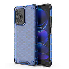 Silicone Transparent Frame Case Cover 360 Degrees AM1 for Xiaomi Redmi Note 12 Pro+ Plus 5G Blue