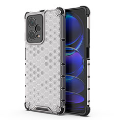 Silicone Transparent Frame Case Cover 360 Degrees AM1 for Xiaomi Redmi Note 12 Pro+ Plus 5G White