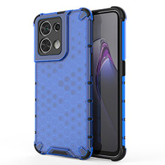 Silicone Transparent Frame Case Cover 360 Degrees AM1 for Xiaomi Redmi Note 13 Pro 5G Blue