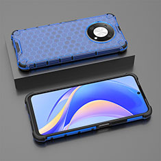 Silicone Transparent Frame Case Cover 360 Degrees AM2 for Huawei Enjoy 50 Pro Blue