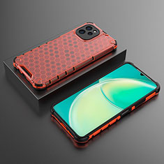 Silicone Transparent Frame Case Cover 360 Degrees AM2 for Huawei Enjoy 50z Red