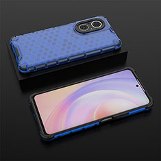 Silicone Transparent Frame Case Cover 360 Degrees AM2 for Huawei Honor 50 SE 5G Blue