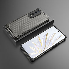 Silicone Transparent Frame Case Cover 360 Degrees AM2 for Huawei Honor 80 Pro Flat 5G Black