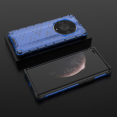 Silicone Transparent Frame Case Cover 360 Degrees AM2 for Huawei Honor Magic3 Pro+ Plus 5G Blue