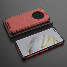 Silicone Transparent Frame Case Cover 360 Degrees AM2 for Huawei Mate 50 Pro Red