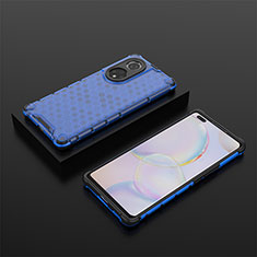 Silicone Transparent Frame Case Cover 360 Degrees AM2 for Huawei Nova 9 Pro Blue