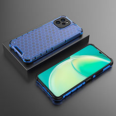 Silicone Transparent Frame Case Cover 360 Degrees AM2 for Huawei Nova Y61 Blue