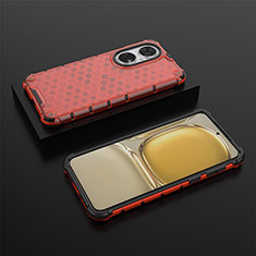 Silicone Transparent Frame Case Cover 360 Degrees AM2 for Huawei P50 Pro Red