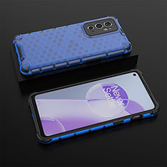 Silicone Transparent Frame Case Cover 360 Degrees AM2 for OnePlus 9RT 5G Blue