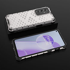 Silicone Transparent Frame Case Cover 360 Degrees AM2 for OnePlus 9RT 5G White