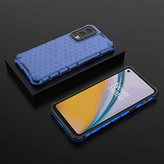 Silicone Transparent Frame Case Cover 360 Degrees AM2 for OnePlus Nord 2 5G Blue