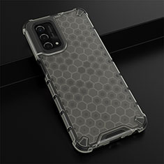 Silicone Transparent Frame Case Cover 360 Degrees AM2 for Oppo A54 5G Black