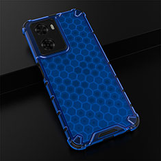 Silicone Transparent Frame Case Cover 360 Degrees AM2 for Oppo A57 4G Blue