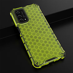 Silicone Transparent Frame Case Cover 360 Degrees AM2 for Oppo A74 5G Green