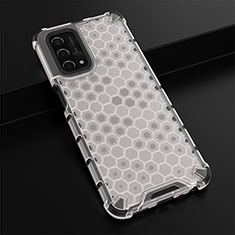 Silicone Transparent Frame Case Cover 360 Degrees AM2 for Oppo A93 5G White