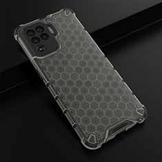 Silicone Transparent Frame Case Cover 360 Degrees AM2 for Oppo A94 4G Black