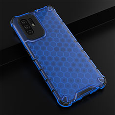 Silicone Transparent Frame Case Cover 360 Degrees AM2 for Oppo A95 5G Blue