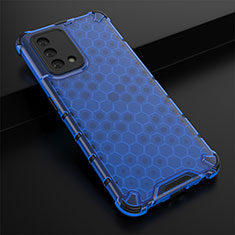 Silicone Transparent Frame Case Cover 360 Degrees AM2 for Oppo F19s Blue