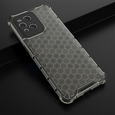 Silicone Transparent Frame Case Cover 360 Degrees AM2 for Oppo Find X3 5G Black