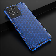 Silicone Transparent Frame Case Cover 360 Degrees AM2 for Oppo Find X3 Pro 5G Blue