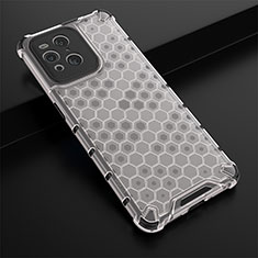 Silicone Transparent Frame Case Cover 360 Degrees AM2 for Oppo Find X3 Pro 5G White