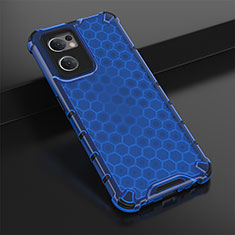 Silicone Transparent Frame Case Cover 360 Degrees AM2 for Oppo Find X5 Lite 5G Blue