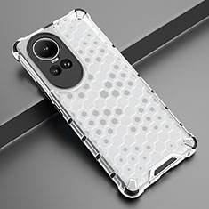 Silicone Transparent Frame Case Cover 360 Degrees AM2 for Oppo Reno10 Pro 5G White