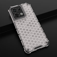 Silicone Transparent Frame Case Cover 360 Degrees AM2 for Oppo Reno9 Pro 5G White