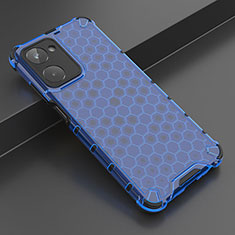 Silicone Transparent Frame Case Cover 360 Degrees AM2 for Realme 10 4G Blue