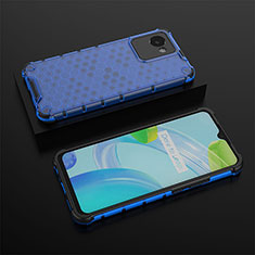 Silicone Transparent Frame Case Cover 360 Degrees AM2 for Realme C30 Blue