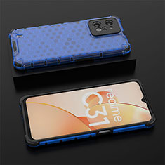 Silicone Transparent Frame Case Cover 360 Degrees AM2 for Realme C31 Blue