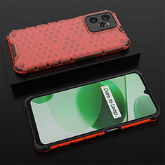 Silicone Transparent Frame Case Cover 360 Degrees AM2 for Realme C35 Red