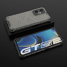 Silicone Transparent Frame Case Cover 360 Degrees AM2 for Realme GT Neo2 5G Black