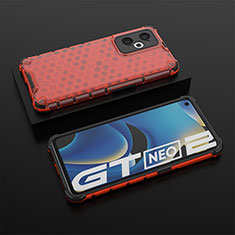 Silicone Transparent Frame Case Cover 360 Degrees AM2 for Realme GT2 5G Red