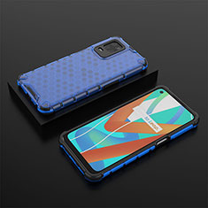 Silicone Transparent Frame Case Cover 360 Degrees AM2 for Realme Q3 5G Blue