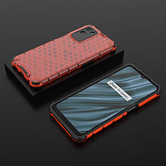 Silicone Transparent Frame Case Cover 360 Degrees AM2 for Realme V11 5G Red