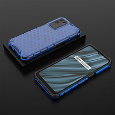 Silicone Transparent Frame Case Cover 360 Degrees AM2 for Realme V11s 5G Blue