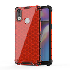 Silicone Transparent Frame Case Cover 360 Degrees AM2 for Samsung Galaxy A10s Red