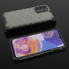 Silicone Transparent Frame Case Cover 360 Degrees AM2 for Samsung Galaxy A23 4G Black