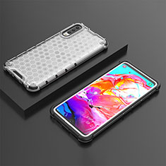 Silicone Transparent Frame Case Cover 360 Degrees AM2 for Samsung Galaxy A70S White