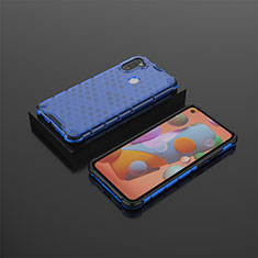 Silicone Transparent Frame Case Cover 360 Degrees AM2 for Samsung Galaxy M11 Blue